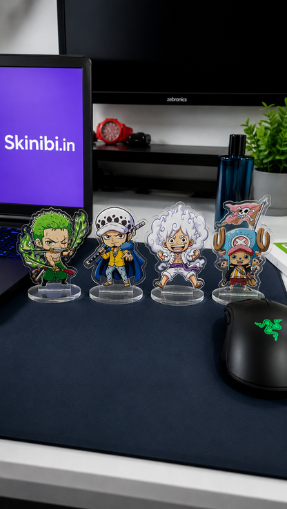 One Piece Acrylic Figure Set of 4: Luffy, Zoro, Law, Chopper