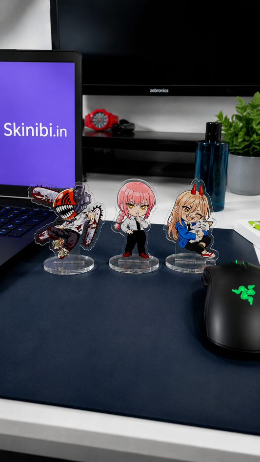 Chainsaw Man Trio Acrylic Figure Set: Denji, Makima, Power