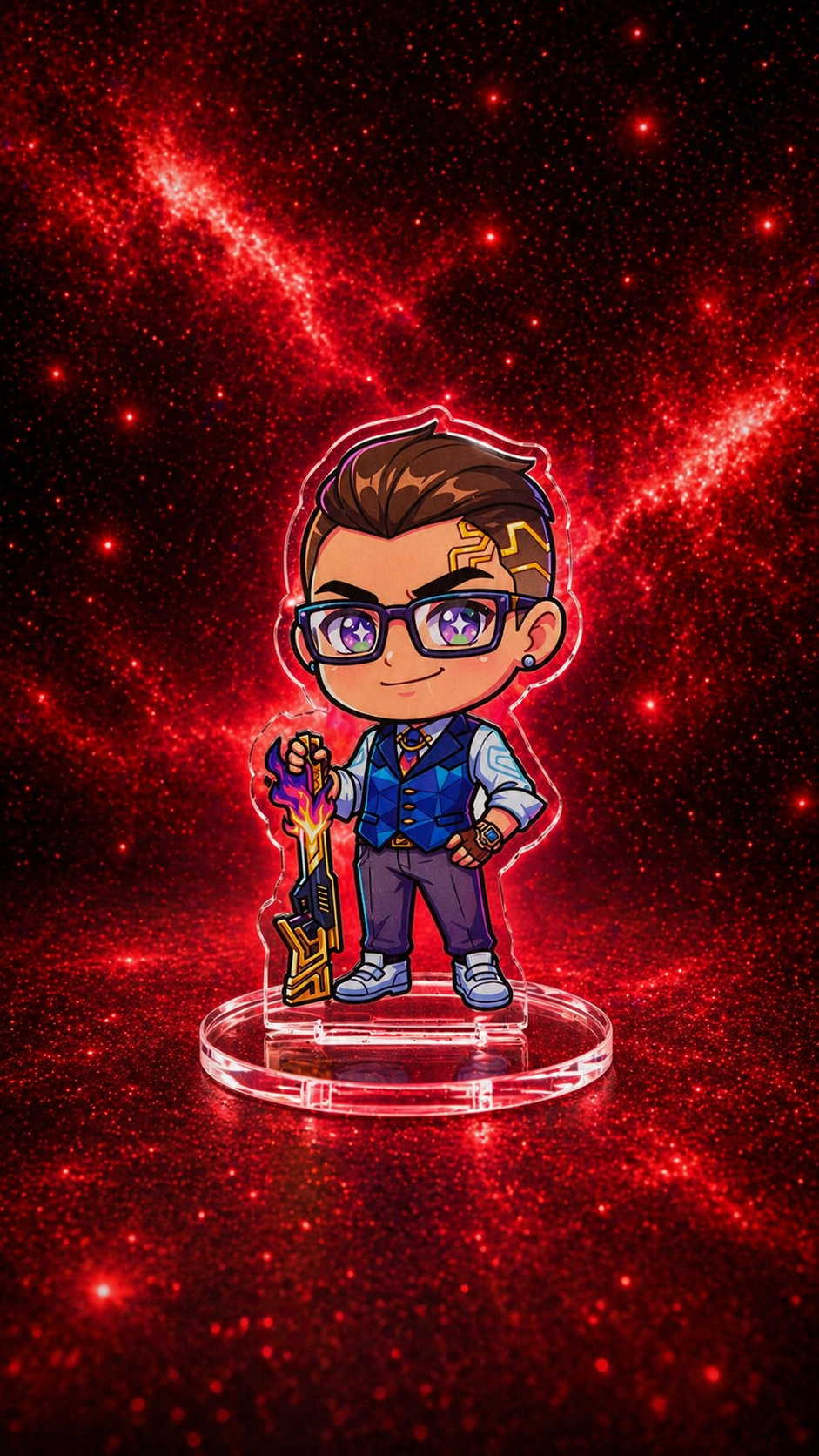 Chamber Valorant acrylic chibi figurine – Chamber Red BG
