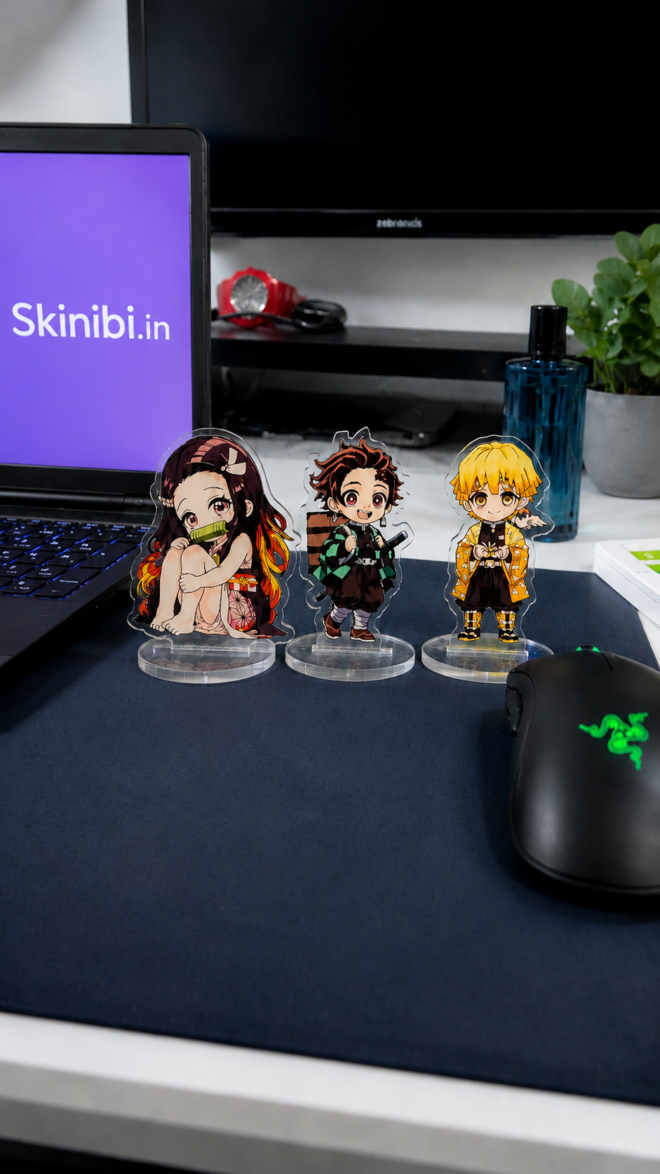 Demon Slayer Trio Acrylic Figure Set: Tanjiro, Nezuko, Zenitsu