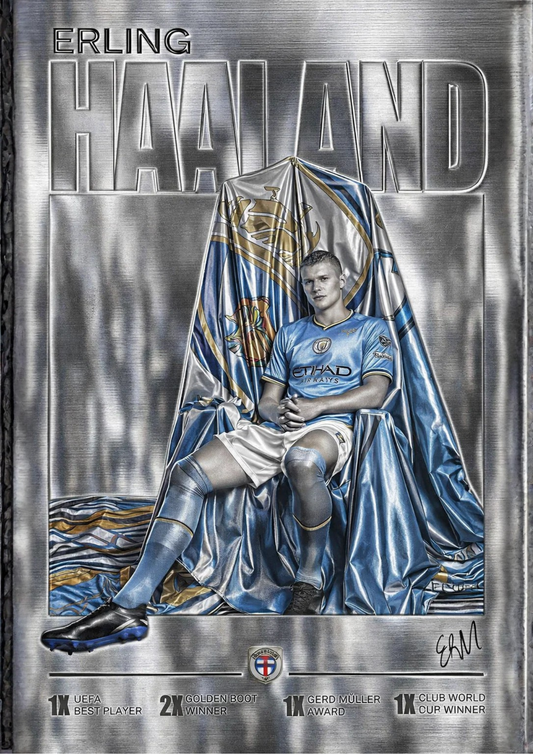 Skinibi X EA FC Delhi: Erling Haaland "The Terminator" Metal Poster
