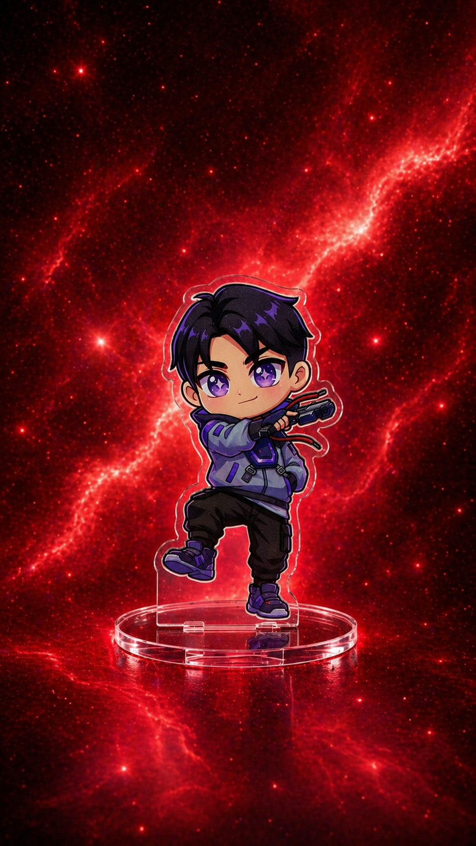 ISO Valorant acrylic chibi figurine – ISO Red BG