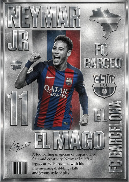 Skinibi X EA FC Delhi: Neymar Jr. "The Magician" Metal Poster